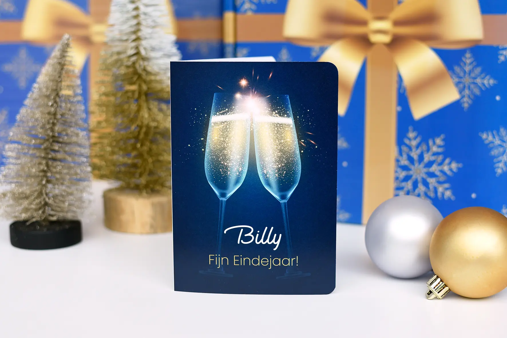 Gepersonaliseerd kaartje voor het eindejaar.